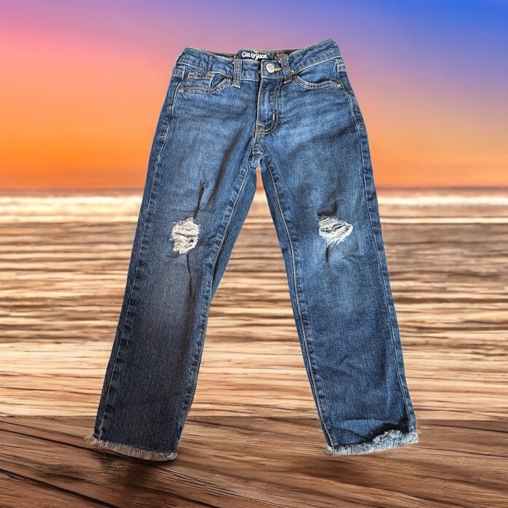 Classic Blue Distressed Jeans Girls (6)